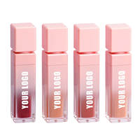 Conteneurs d'emballage de brillant à lèvres rose végétalien avec logo personnalisé brillant à pigment clair brillant à lèvres vendeur de brillant à lèvres de marque privée