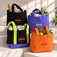 Sac fourre-tout en coton doux et élégant pour femme, avec logo personnalisé, 16 oz, sac de shopping en toile avec poche et bandoulière, réutilisable et pliable