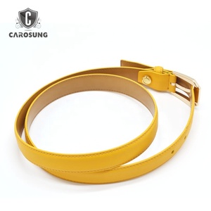 Carosung vendita calda Custom moda cinture in pelle donna giallo cintura decorativa in vita per Jeans e vestito - Product Image 5