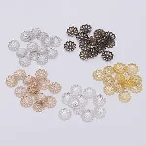 Hobbyworker 1000PCS 7mm 9mm Metal Flower Caps Hollow Flower Bead Caps For Loose Beads Diy Jewelry Making Accessories A0460