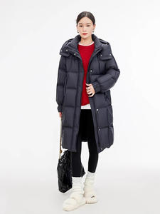 Femmes réversible imperméable mince longue sur le genou à capuche veste hiver nouveau amélioré 90% duvet d'oie bouffant vers le bas manteau - Product Image 3