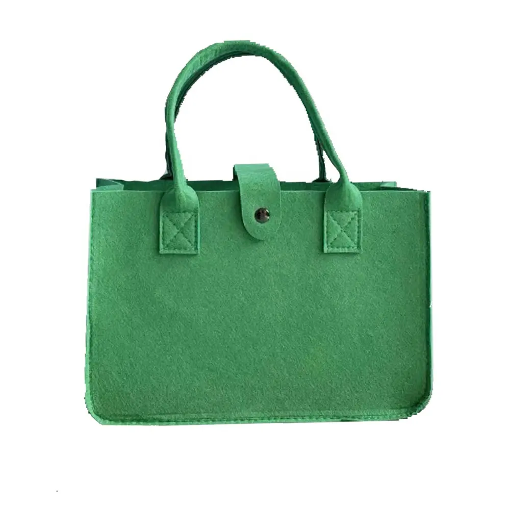 Sacola de feltro feminina de grande capacidade, sacola de compras casual ecológica com logotipo personalizado reutilizável, sacola de feltro de lã
