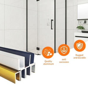 Profilé en aluminium en forme de U pour <span class=keywords><strong>paroi</strong></span> de <span class=keywords><strong>douche</strong></span> en <span class=keywords><strong>verre</strong></span>, en alliage d'aluminium de Foshan, pour <span class=keywords><strong>verre</strong></span> de <span class=keywords><strong>douche</strong></span> de 8 mm, 10 mm, 12 mm - Product Image 1