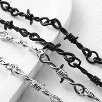 Collier ras du cou Punk en fil de fer pour femmes et hommes, Hip-hop gothique, pendentif cœur, petites épines, chaîne ras du cou, bijoux