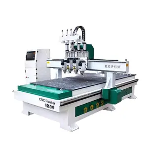 Four process fully automatic CNC cutting machine for wooden doors 1325 3d wood drilling cnc machine