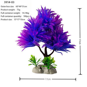 Melhores Vendas Atacado Novas Plantas Aquáticas Decorações de Aquário com Base de Cerâmica e Resina Pequenas Árvores Plantas Aquáticas - Product Image 3