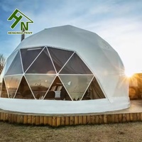 Dôme géodésique de luxe en PVC transparent de 6 m pour hôtel de jardin, maison de glamping, tente igloo