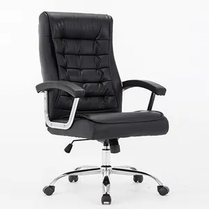 Custom Home Retro schwarz Executive Boss Leder Bürostuhl, Pu Bürostuhl Leder