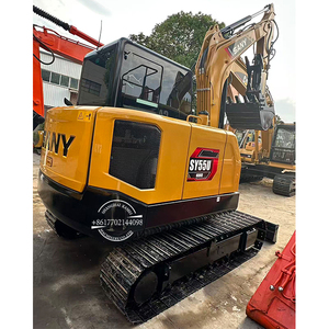 Miniexcavadora de orugas SANY SY55U de 5.5 toneladas, modelo SY55C de alta eficiencia con pulgar hidráulico y acoplador rápido - Product Image 1