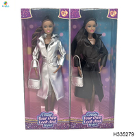 Kit Poupée Mannequin Noire Réaliste de 11,5" pour Bébé Fille Reborn Nouveau-Né avec Corps Entier et Accessoires