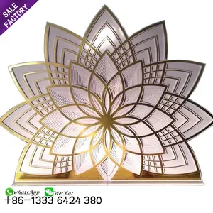 China suppliers wedding stage decoration gold acrylic backdrop wall flower stand panel for events