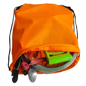 Wholesale 210D Polyester Foldable <b>Medium</b> Drawstring <b>Backpack</b> Custom Waterproof Gym Shopping Bag Reusable Logo Letter - Product Image 6