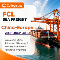 Transitaire maritime FCL fiable Chine-Europe, principaux ports, conteneurs 20 pieds et 40 pieds