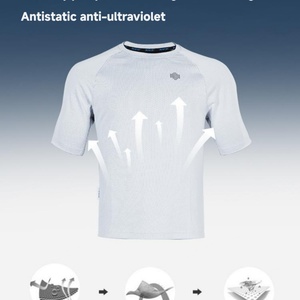 Camisetas de Verano Ecológicas para Hombre, de Secado Rápido, Absorción de Humedad Unidireccional, Sensación Fresca, Manga Corta Oversize para Colores Lisos - Product Image 4