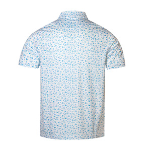 เสื้อโปโลแขนสั้นพิมพ์ลายสำหรับผู้ชาย สีฟ้าอ่อน ลายจุด ระบายอากาศได้ดี ทรงปกติ - Product Image 4
