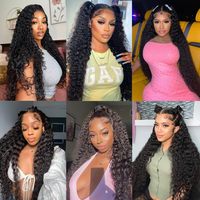 Perruques Lace Front Bouclées Sans Colle Cheveux Humains Brésiliens Remy Densité 250% Longues avec Dentelle HD Transparente Toutes Couleurs avec Baby Hair