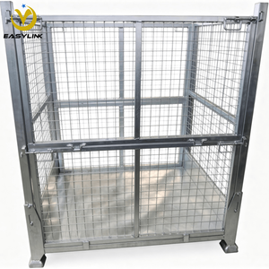 Gabbia di Stoccaggio Pieghevole in Rete Metallica Zincata a Caldo Personalizzata, Capacità 1500KG per Stoccaggio su Pianale di Camion - Product Image 1