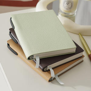 Haute qualité <span class=keywords><strong>bon</strong></span> prix couverture en cuir PU A5 A6 cahier personnalisé reliure thermique parfait cahier rigide avec porte-stylo - Product Image 3