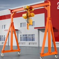 Grue portique mobile réglable 5t 7.5t 8t 10T sur pneus en caoutchouc sans rail avec télécommande sans fil et palan électrique à moteur haute efficacité