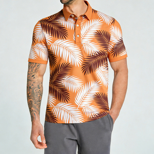 <strong>2026</strong> Hot Sale 100% Cotton Fabric All Over Print Beach Summer Mens <strong>Polo</strong> Shirt Short Sleeve Quick Dry Buttons Hawaiian Shirt - Product Image 1