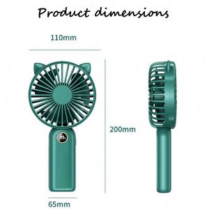 Ventilateur de bureau USB mini portatif silencieux à affichage numérique avec logo personnalisé, forte puissance de ventilation, rechargeable, idéal pour les cadeaux d'extérieur - Product Image 2