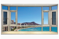 Fenêtre à battant moderne pour villas, avec grandes fenêtres en verre, cadre en alliage d'aluminium, moustiquaire en acier inoxydable, insonorisée