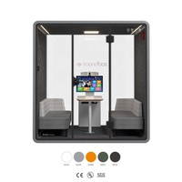 Cabine insonorisée moderne pour bureaux, hôtels, salles de réunion avec accès téléphonique, cadre en aluminium
