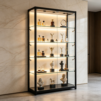Vitrine de présentation sectionnelle moderne en alliage d'aluminium personnalisée pour boutique, avec logo sur mesure, pour magasin de détail
