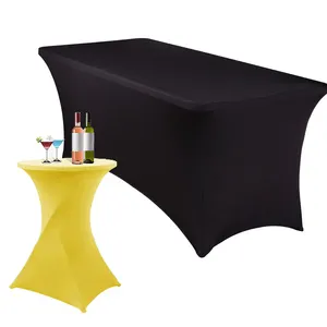 Buffet Party Spandex Table Covers 6 Ft 8ft Manteles Para Eventos Custom Fitted Table Cloths Covers Logo For Events Tablecloths