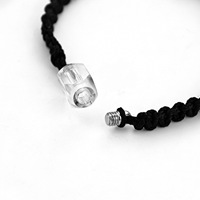 Bracelet urne funéraire en acrylique avec corde tressée, ouvrable pour urnes d'animaux de compagnie