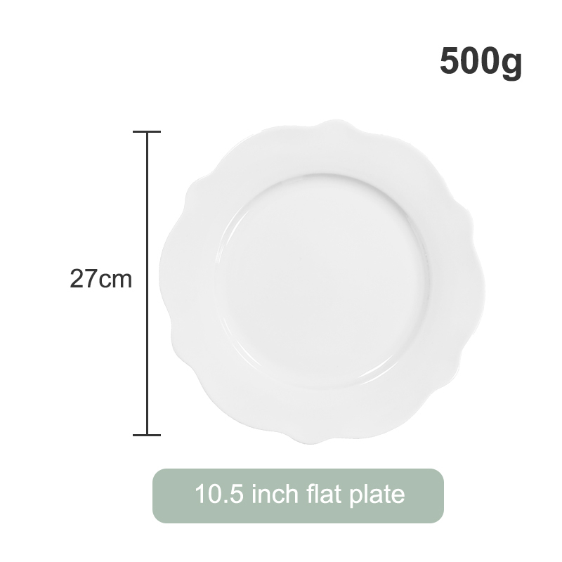 Assiette blanche de 10,5 pouces