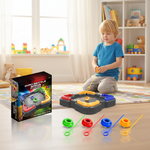 Jeu de société gyroscopique pour enfants, ensemble de gyroscopes de combat et arène de toupies pour divertissement intellectuel et compétitif - Product Image 1