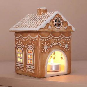 Wholesale Ceramic Gingerbread House Wax Burners Christmas Wax Melt <strong>Warmer</strong> burner Wax Bring the <strong>Magic</strong> of Holidays Into Your Home - Product Image 4