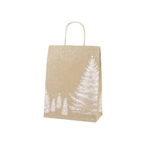 Shopper Carta Kraft Bianco Natale 18cm + 8,5cm x 21,5cm - Product Image 1