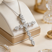 Collier pendentif chaîne de pull classique unisexe de luxe en argent personnalisé plaqué or 14 carats avec diamant de laboratoire de qualité VS, idéal pour cadeau de fiançailles