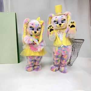 <span class=keywords><strong>Disfraz</strong></span> de Mascota de Conejo de Orejas Largas con Tie-Dye Colorido, Traje de Conejo para <span class=keywords><strong>Pareja</strong></span>, Vestido Amarillo, <span class=keywords><strong>Disfraz</strong></span> para Adultos, Actuaciones en Escenario y Desfiles - Product Image 1