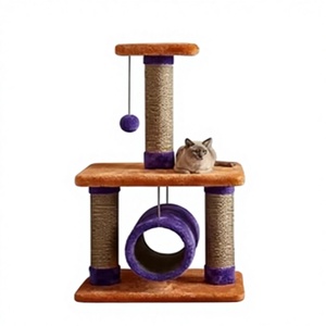 Luxury Classic Eco-Friendly Durable Multi-Level <b>Cat</b> <b>Tree</b> Tower Premium Jute Scratching Post Cozy Tube House Platforms Carton - Product Image 1