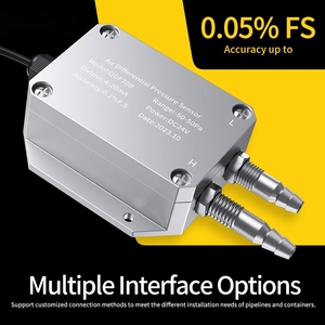 マイクロ差圧センサー ガス空気用 4-20mA 0-10V 0-5V 出力 DC24V 風圧トランスミッター - Product Image 1