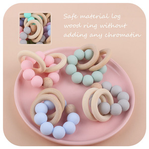 Sucette <span class=keywords><strong>pour</strong></span> bébé 100% silicone de qualité alimentaire avec chaîne anti-chute sans BPA, dotée d'un trou en bois de hêtre et d'un clip métallique - Product Image 4