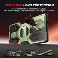 Coque TONGATE pour S26 Ultra, design blindé TPU+PC, support magnétique intégré, protection d'objectif, anneau de maintien, compatible charge sans fil