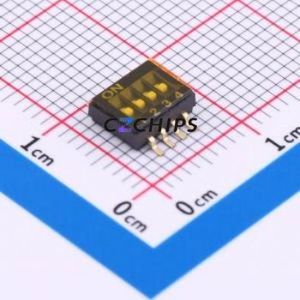 DS-04P DIP Switch SMD,P=1.27mm Switch Flat Toggle, Groove Type Single Pole Single Throw 4 1.27mm - Product Image 1