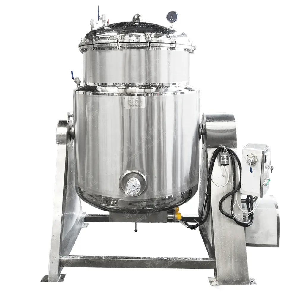 Mezclador de cocción de alimentos de acero inoxidable, máquina industrial inclinable para cocinar alimentos