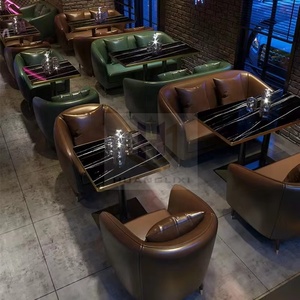 Meubles de restaurant de style <span class=keywords><strong>industriel</strong></span> rétro canapé-<span class=keywords><strong>bar</strong></span> stand café boutique table et chaise ensemble meubles de café meubles de café - Product Image 1