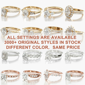 Bague de Fiançailles Trois Pierres en Or Massif 14k 18k avec Diamant Créé en Laboratoire CVD HPHT Certifié GIA IGI, Bijoux pour Femme - Product Image 2