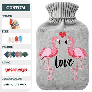 Bolsas de Agua Caliente de Goma, Bolsas de Agua Caliente Médicas, Venta al por Mayor de Botellas de Agua Caliente, Funda de Flamingo Personalizada Suave - Product Image 2