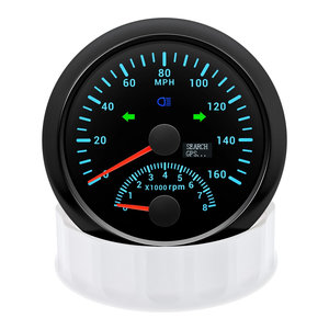 85mm thuyền xe màu đen GPS Speedometer <span class=keywords><strong>160mph</strong></span> W/tacho 0-8000rpm đo 7 màu sắc LED - Product Image 6