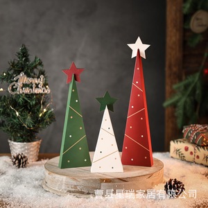Mingxu Wooden Desktop Christmas <b>Tree</b> <b>Stand</b> Handmade Home Decoration Versatile Style - Product Image 2