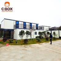 Cbox  Bâtiment d'hôtel préfabriqué de luxe en kit, modulaire, ignifuge, bureau, complexe hôtelier, bar, café, jardin, logement, conteneur mobile