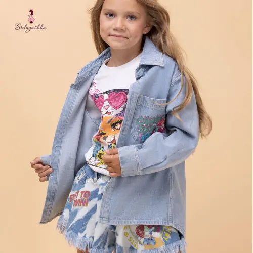 Stilnyashka Dolce-Jacket24-1 Spring Fall Kids girls jackets fashion children's clothing girls denim jacket blue girls clothing