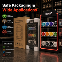 Vitrine de comptoir personnalisée multi-types en acrylique avec éclairage LED pour sachets de nicotine, idéale pour les magasins de tabac